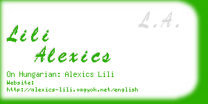 lili alexics business card